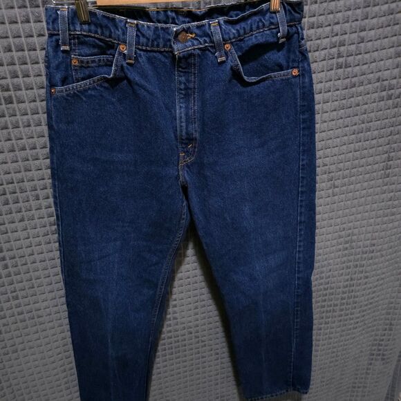 Levis 505 Orange Tab Jeans 34x30 VTG Mens USA Dark Wash Straight Dressy Western - Picture 4 of 16